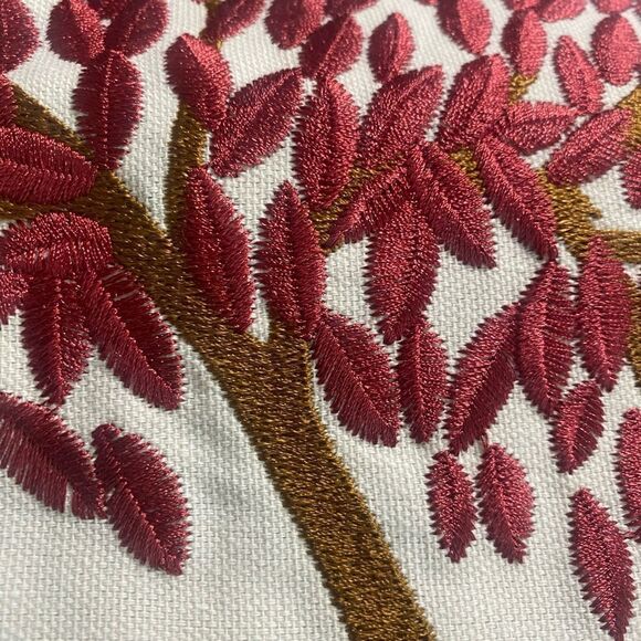 Life tree embroidered pillow cover zipper closure - Picture 2 of 4